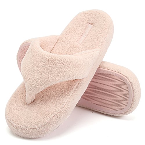 EQUICK Women Spa Thong Flip Flops Terry House Slippers Shoes Arch Support Shoes.1Blue