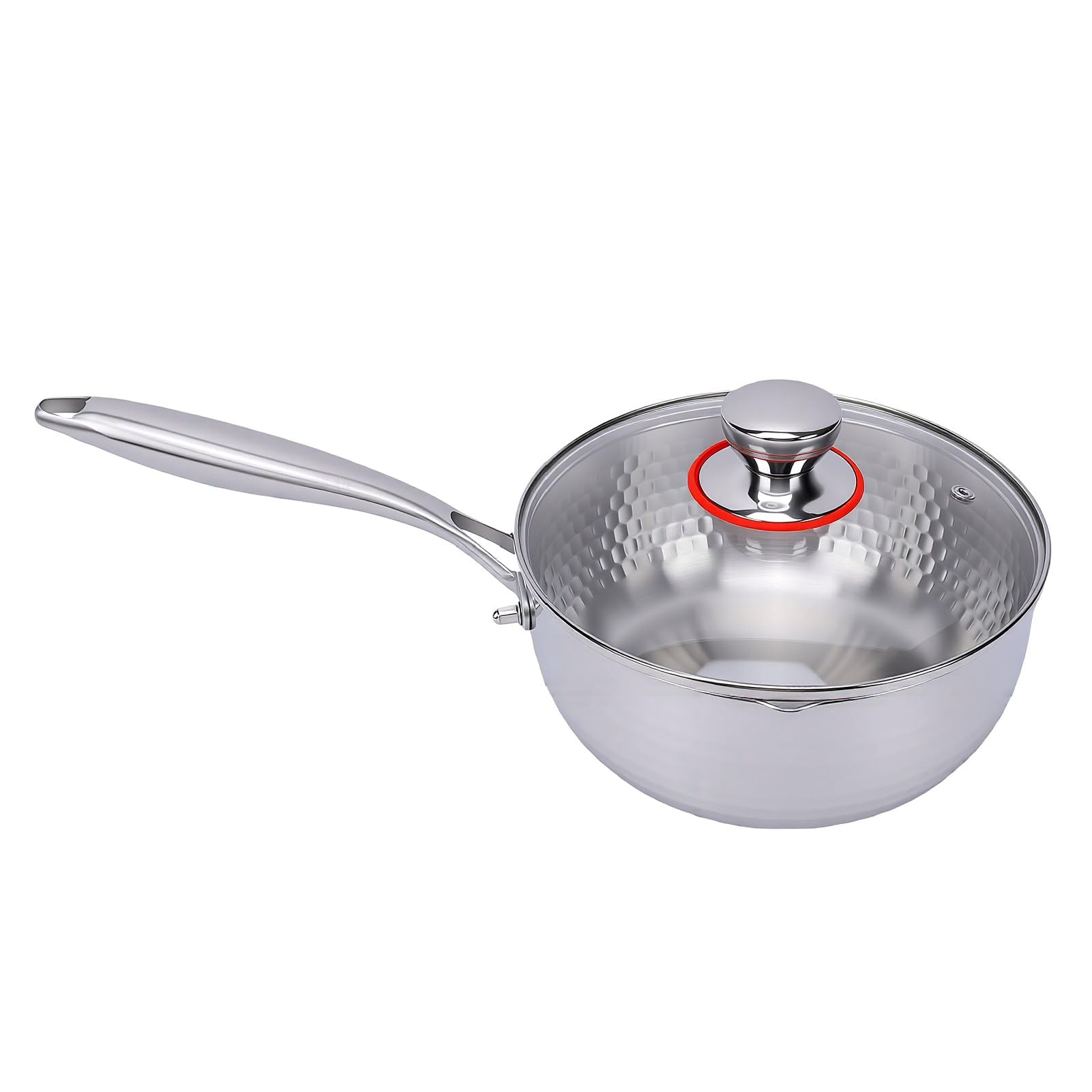 GOWENIC Rondel ze Stali Nierdzewnej SUS316 Nonstick Uniwersalny Rondel z pokrywką 5-warstwowa Podstawa Kompatybilny z indukcją Można myć w Zmywarce Garnek do Gotowania w Kuchni
