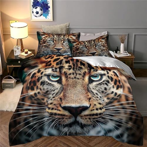 Housse de couette léopard effet 3D en microfibre résistante et douce - 6