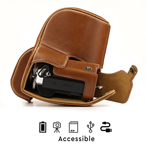 Estuche de cuero para cámara Olympus OM-D E-M10 Mark III miniatura 4