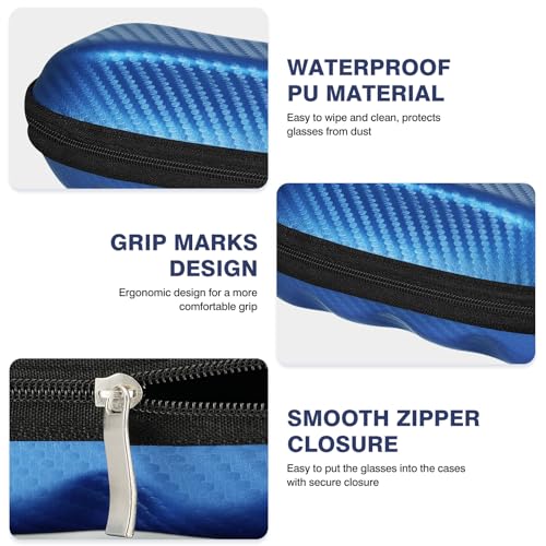 Image of MoKo Semi Hard Shell Sunglasses Case, Unisex Protective Eyeglass Case Glasses Case Holder with Metal Hanging Hook