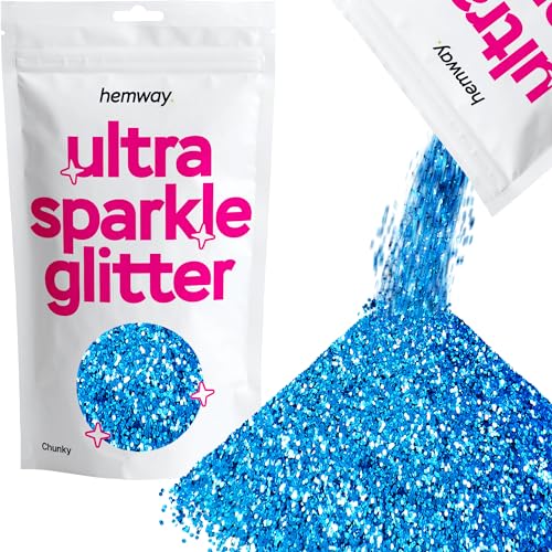 Hemway Ultra Sparkle Glitter Ocean Blue 100g Chunky