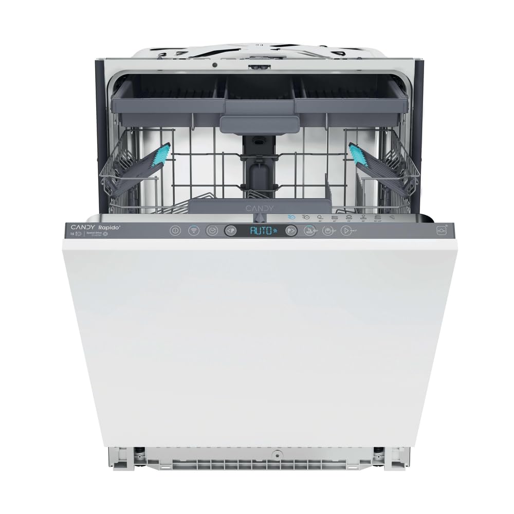 Candy Rapidò CI 5C6F1A Lavavajillas 60 CM, 15 Servicios, Digital, Wi-Fi, 8 Programas, Tercera Bandeja, Inicio Diferido 1-23H, Indicador de Sal, Indicador Fin de Ciclo, 46DB, Blanco