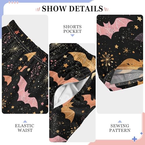 Colored Bats Stars Night Pajama Pants Long Track Pants Sweatpants Athletic for 6-14 Years4