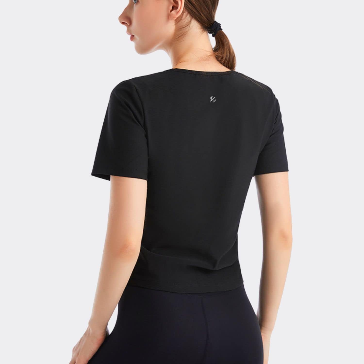 Nano Hertz Sauna Sweat Suit Weight Loss Shapewear Top Waist Trainer Workout Sweatsuit Exercise Short Sleeve Shirt Women Girl - Image 6