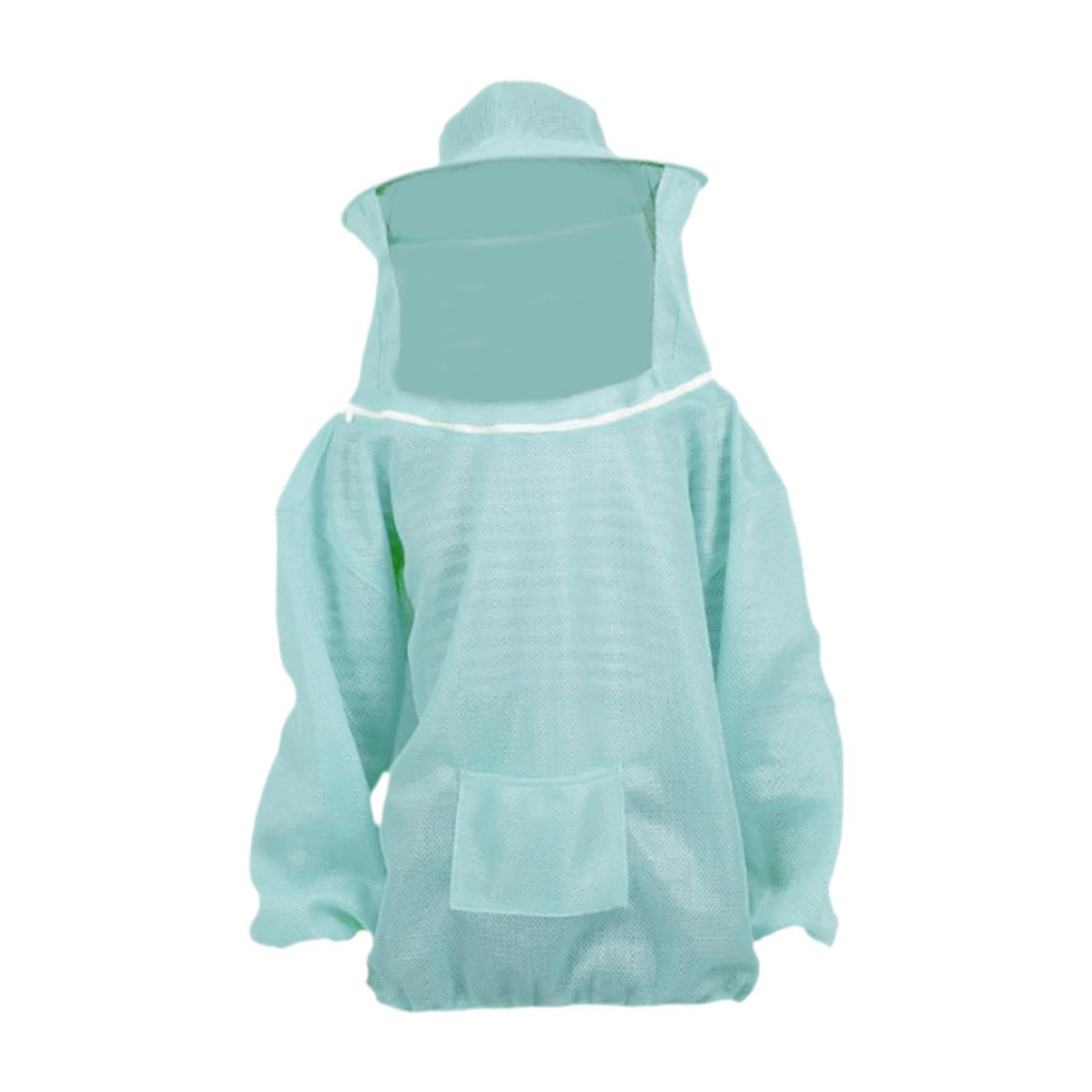 Combinaison D'Apiculture Blouson de Protection Tenue D'Apiculteur Veste avec Polyester et Maille Prévenant Les Piqûres Appropriée pour Apicul, Bleu Clair