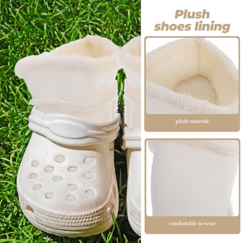 MAGICLULU 2 Pairs House Slippers Fleece Liners Winter Fur Insert Shoe Liners Sheepskin Replacement Insoles for Clogs3