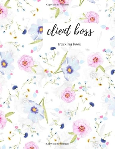 Client bossTracking Book:: Client Tracking Log with Tabs for Hair Stylists, Barbers, and More Pink Stripe with Flower Border(8.5*11in),120 page