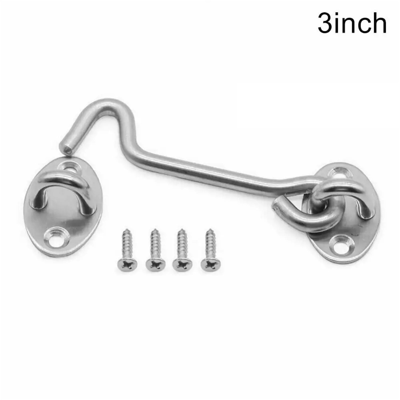 Zatrzask z haczykiem i oczkiem, Zestaw zamków z oczkiem ze stali nierdzewnej, 2 sztuki w różnych rozmiarach(3Inch)