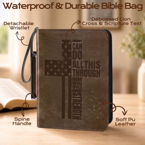 XKDOUS Leather Bible Cover Men