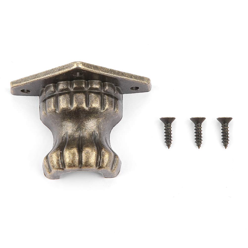 Jelquix Antique Jewelry Chest Feet Leg Corner Protectors 4pcs Decorative Zinc Alloy for Wooden Boxes and Cabinets