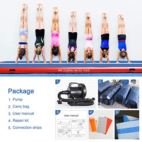 Ibigbean Inflatable Tumbling Track Gymnastic Mats - Blue Surface Red Side (40 Feet) #TOP5