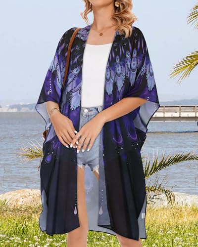 Image of Women's Kimono Beach Cover up for Summer Bathing Suits Cardigans Casual Loose Swimwear 2026