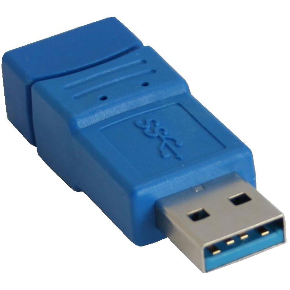 InLine USB 3.0 Adaptor - Adaptador para Cable (USB 3.0 A, USB 3.0 B, Macho/Macho, Azul)