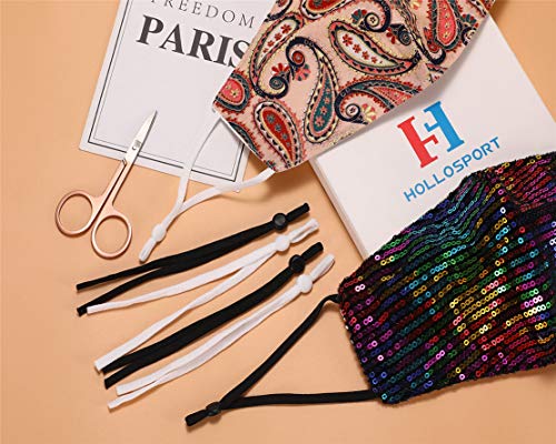 Hollosport 80Pcs Extra Long Adjustable Elastic String For Face Masks 1/4 X 6 Inch, Soft Black Elastic Cord Ear Loops Straps Bands Ropes With Buckle Adjuster Lock For Craft Sewing #TOP4