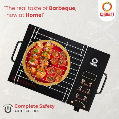 Image of Omen Changing Lives 2000W Infrared Cooktop & Grill | Touch Panel Control | Auto Shut-Off & Overheat Safety | 3 Cooking Modes: BBQ, Quick Fry & Soup | LED Digital Display | (Black)