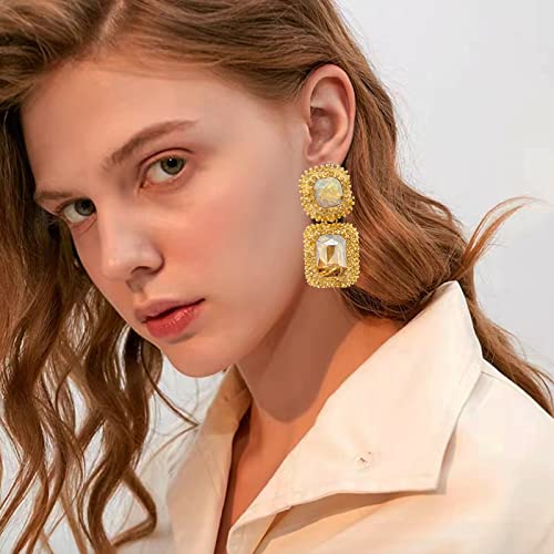 Vintage Rhinestone Statement Earrings Formal Crystal Drop Dangle Earrings Evening Prom Pageant Earrings for Women3