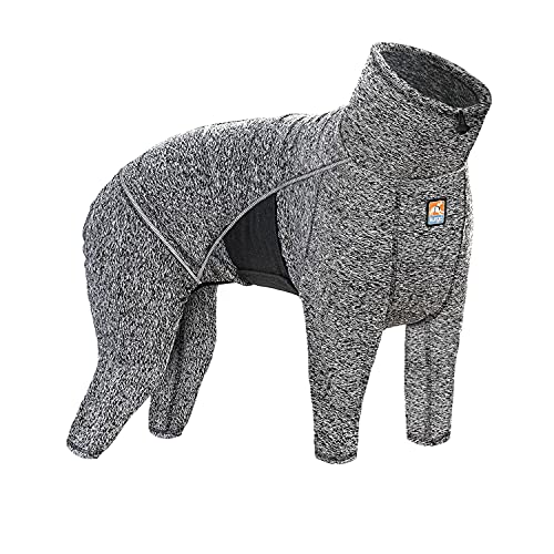 Kurgo Stowe Base Layer - Comfortable, Cold-Weather Pet Wear - Breathable Snug Fit - Dual-Zipper Dog Onesie - Reflective Side Seams - Dog Pajamas - Machine Washable - Large - Black/Grey by Kurgo - Used condition - US$25.59