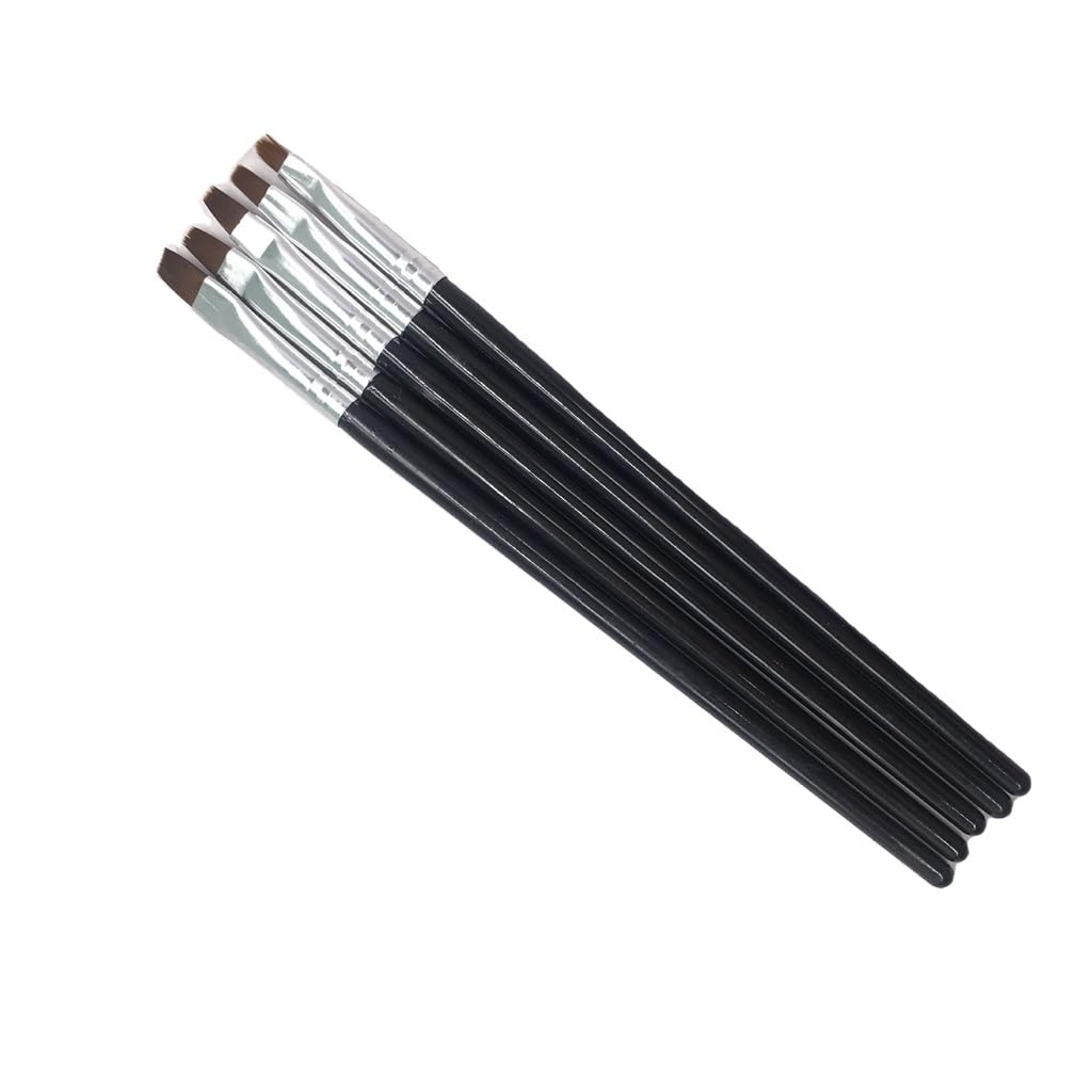 Set di 5 pennelli per manicure, colore nero, per unghie