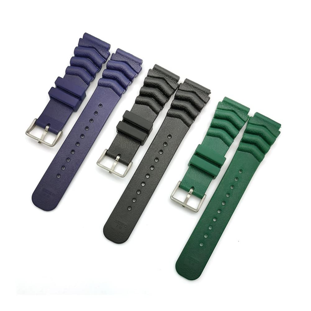 Horlogebandje 18mm 20mm 22mm Duikhorloge Band Mannen Sport Siliconen Waterdichte Polsband Bracelet Belt Accessoires (Band Color : Green, Band Width : 20mm