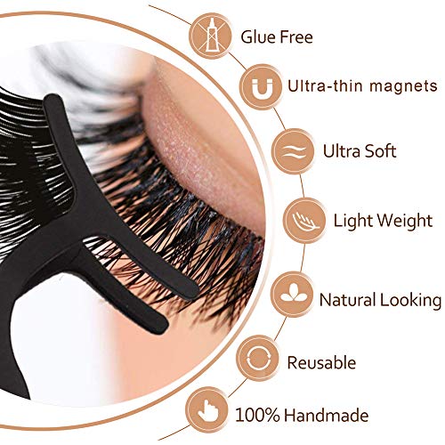 Magnetic Eyelashes,Falses Eyelashes Magnetic,3d Magnetic eyelashes,Magnetic Lashes Reusable Natural Ultra Thin Magnetic Falses Eyelashes for Party Dating Wedding,8pcs with Tweezers