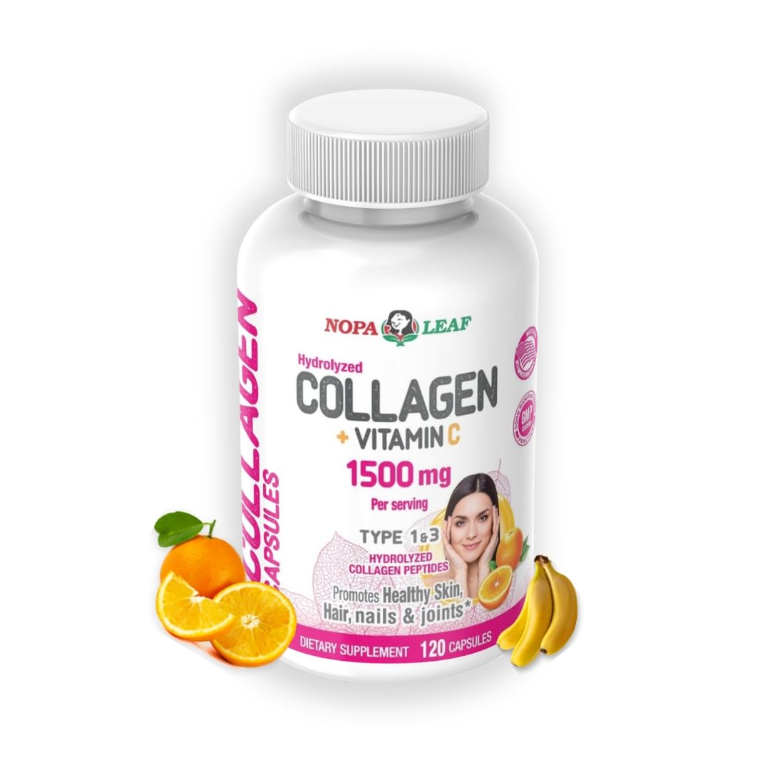 Collagen Capsules with Vitamin C - High Absorption Anti-Aging Formula for Healthy Hair Skin Nails and Joints -