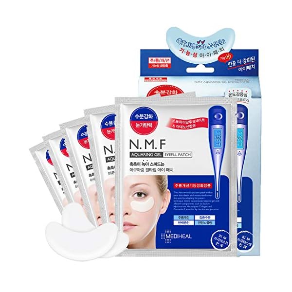 MEDIHEAL-NMF-Aquaring-Gel-Eyefill-Patch-5-Pouch-Anti-Wrinkle-Under-Eye-Care-Patches-NMF-and-Marine-Collagen-Ceramide-Intensive-Moisturizing-and-Elasticity-Eye-Sheet-Mask Mediheal N.M.F Aquaring Gel Eye Fill Patch 5 Pouch - Anti Wrinkle Under Eye Care Patches, NMF and Marine Collagen, Ceramide Intensive Moisturizing and Elasticity