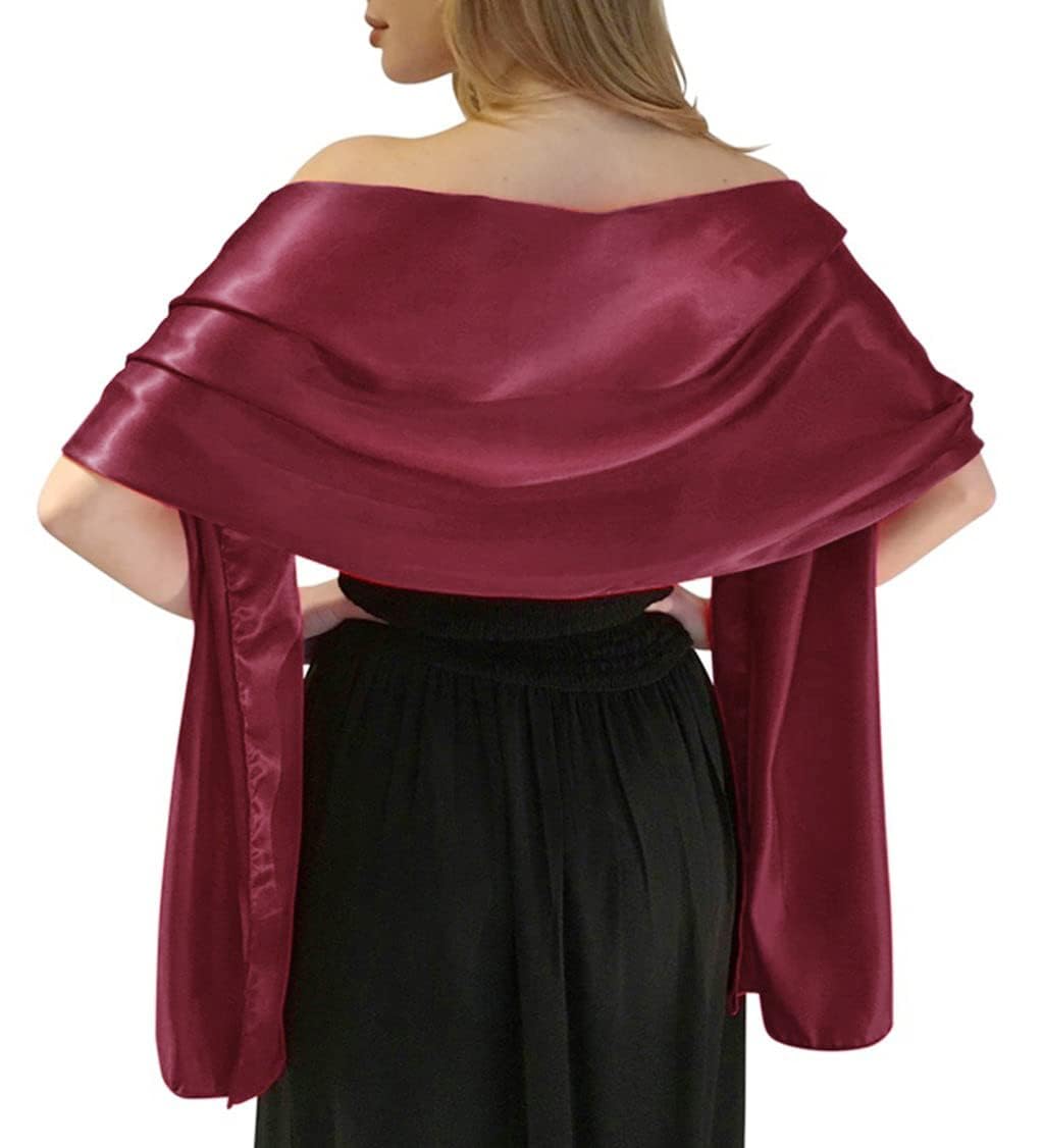MLMWShawls and Wraps for Evening Dresses Satin Shawl Wraps for Women Extra Long Wedding Shawls for Bridal Party
