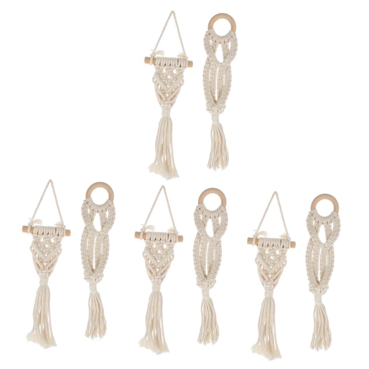 YARNOW 8pezzi Macrame Plant Hanger Naturale Per Fioriere Sospese Decorazione Da Ed Esterno Per e