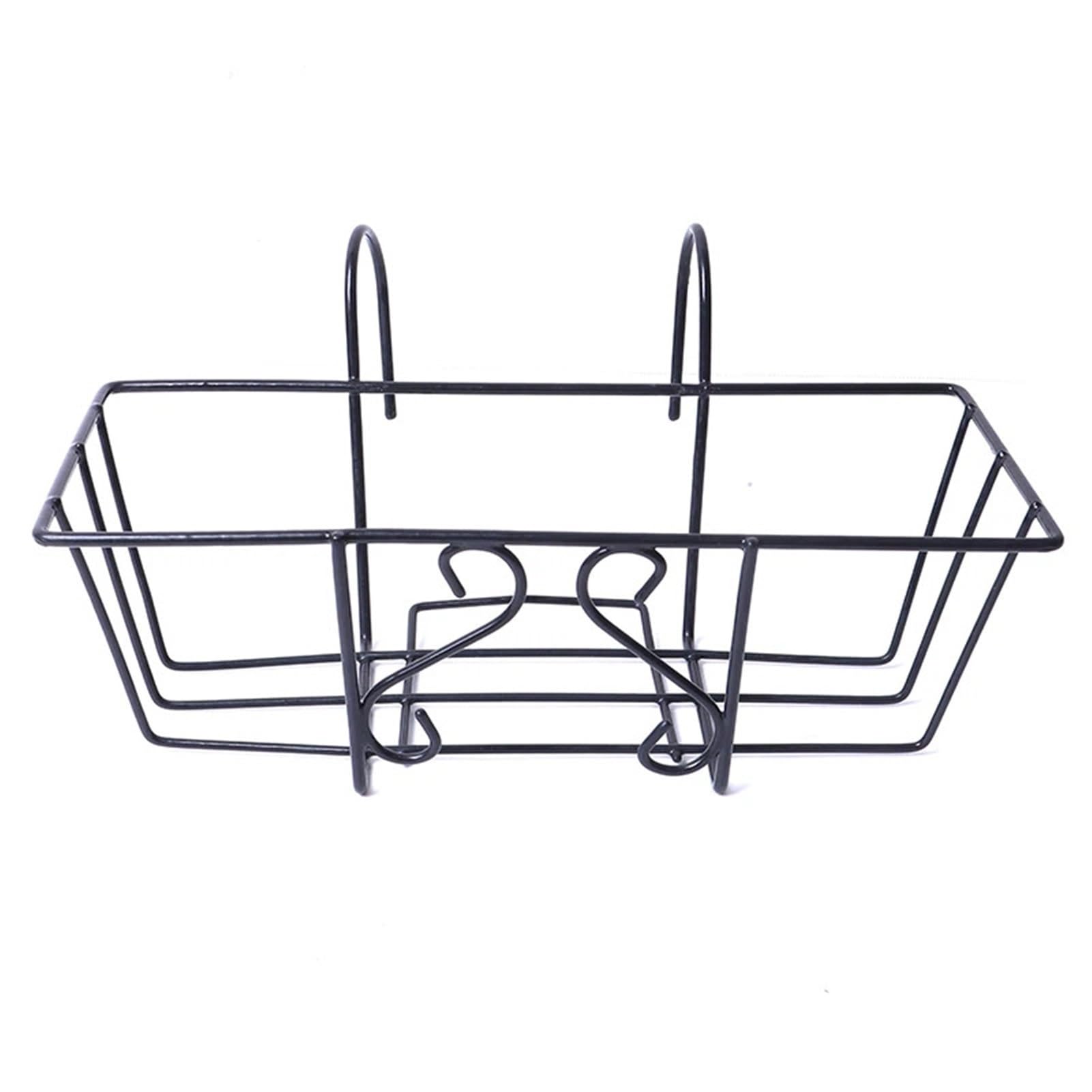 Pengwei Black 1Pc Hanging Shelf Basket Hooks Balcony Succulent Plant Mini Pot Holder Railing(Black)