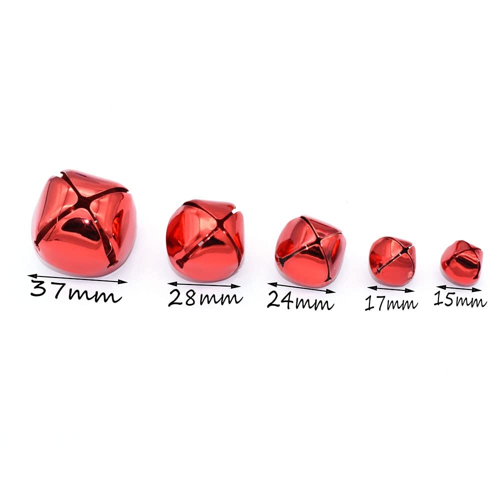 Pequeñas Campanas de Navidad,Campanas Colgantes de Pequeñas Campanas navideñas 8 Piezas Charm de Cadena con Campana roja(15mm)