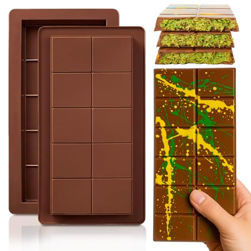 Madame Chéri Schokoladenform Silikon 2 Stk Tiefe Silikonform ideal für Dubai Style Schokolade Pralinen & Süßigkeiten Schokoladen Form hitzebeständig & BPA-frei Silikon Form für DIY Schokolade