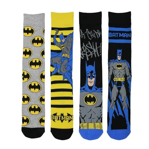 A2Z Mens Batman Socks Pack of 4 - Socks 3694 Batman 4 Pack 6-11