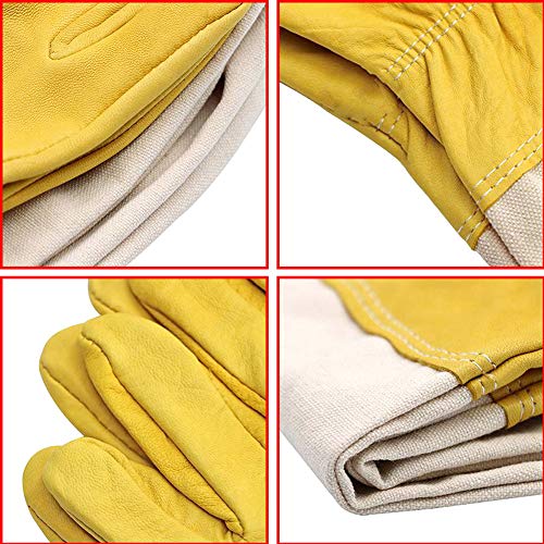 Foxorex Imker-Handschuhe Ziegenleder Schutzhandschuhe Ziegenleder Imker Handschuh Imker Ausrüstung – Bild 6