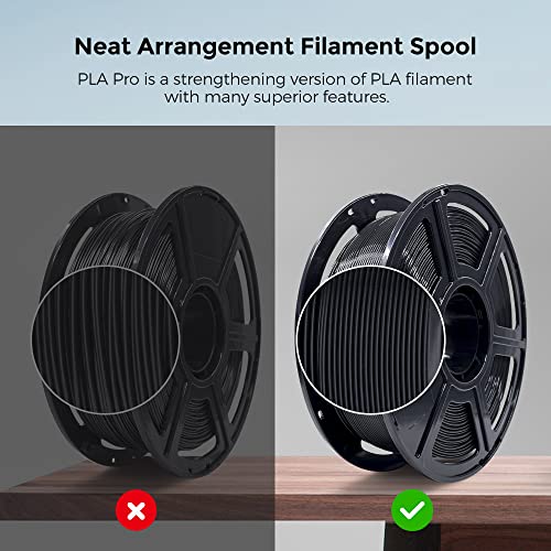 Image of FLASHFORGE 3D Printer Filament, PLA PRO Filament 1.75mm, 1KG Spool (2.2lbs), Dimensional Accuracy + /- 0.02mm for FDM 3D Printers, Better Tenacity & No Knotting (Black)