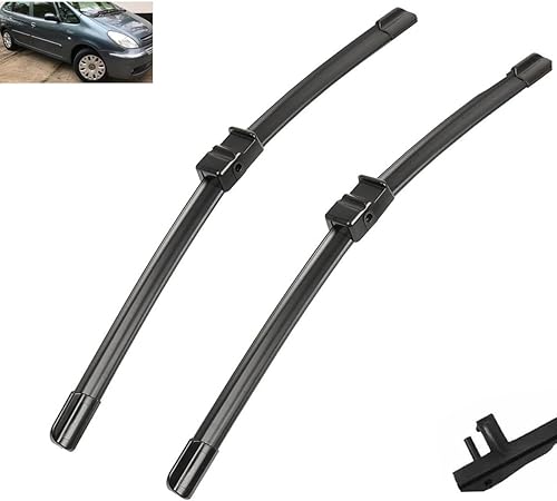 Limpiaparabrisas delantero compatible con Citroen Xsara Picasso 2006-2010, limpiaparabrisas y ventana, cepillo de lluvia de 26 pulgadas + 26 pulgadas