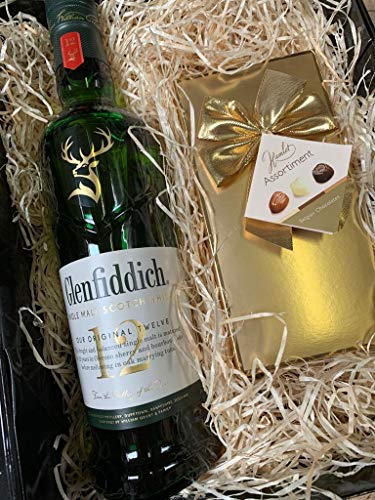 Single Malt Whisky Gift Set - Glenfiddich Scotch Whisky and Chocolates Gift Hamper Box - Birthday, Christmas Gifts for Whisky Lovers - Image 2