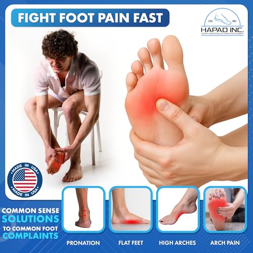 Image of HAPAD Longitudinal Metatarsal Arch Support Inserts for Women & Men, X-Wide Small (Pack of 3) - Adhesive Arch Support Pads, Metatarsal Pads, Shoe Insoles - Foot Arch Supports for Flat Feet, High Arch