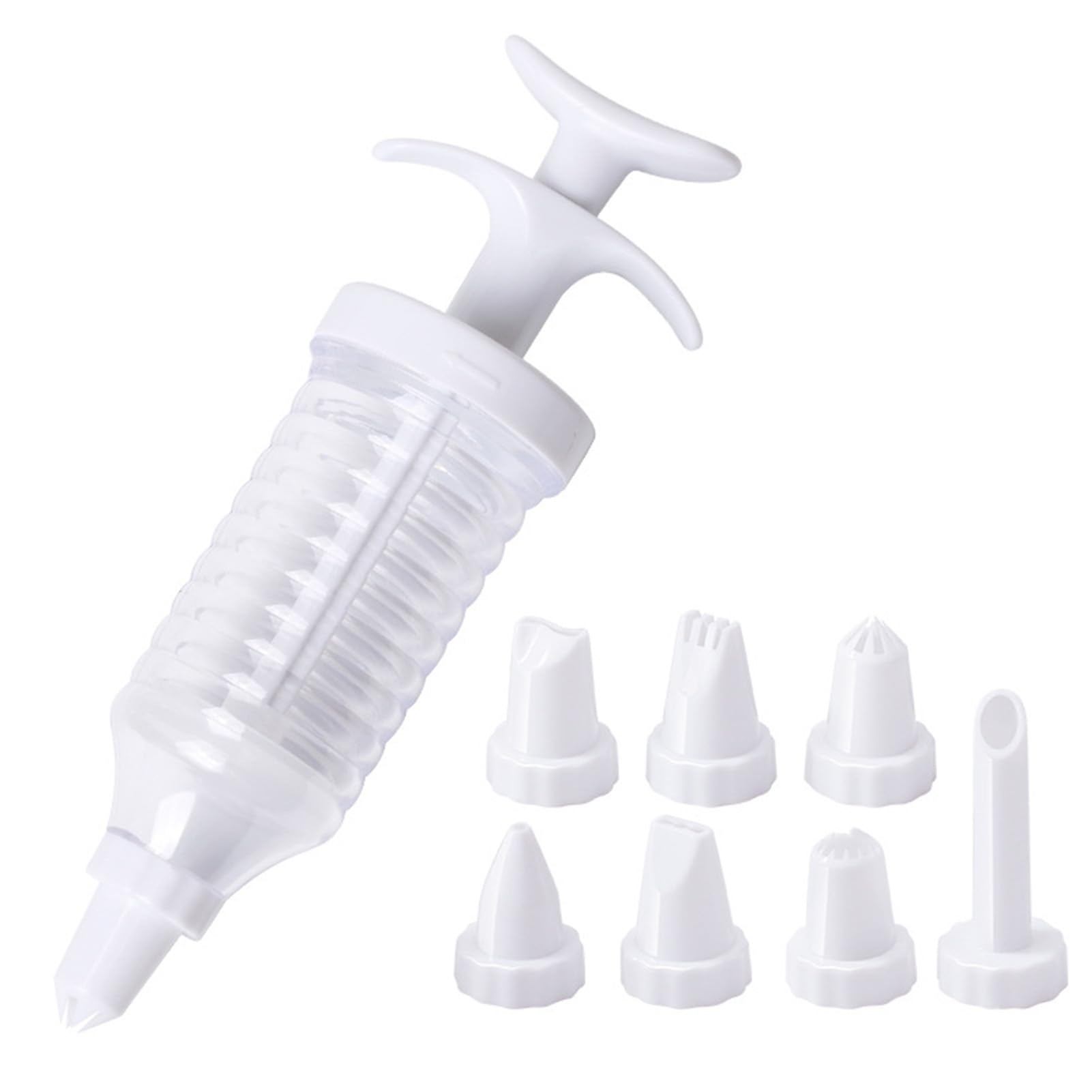 Remorui White Professional Cake Decorating Tool Cookie Making Injector 1 Set Dessert With 8 Piping Tips Baking Supplies For Cupcake Frosting Cookies Puffs Food