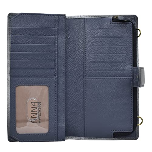 Anna by Anuschka Women's Hand-Painted Leather Bi-Fold Wallet with Strap, Wild Meadow4