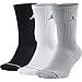 Nike Unisex Jordan Jumpman Crew Socks (3 Pack) Black/White/Wolf Grey (Men's Shoe Size 8-12)
