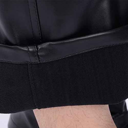 Idopy Men`s Classic Business Casual Regular-Fit Faux Leather Pants 36 Black #TOP4