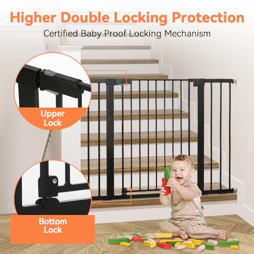 Comomy BG-01-92CMB 36 Inch Extra Tall Baby Gate For Stairs Doorways, Fits Openings 29.5 Inch To 48.8 Inch Wide, Auto Close Extra Wide Dog Gate thumb #4