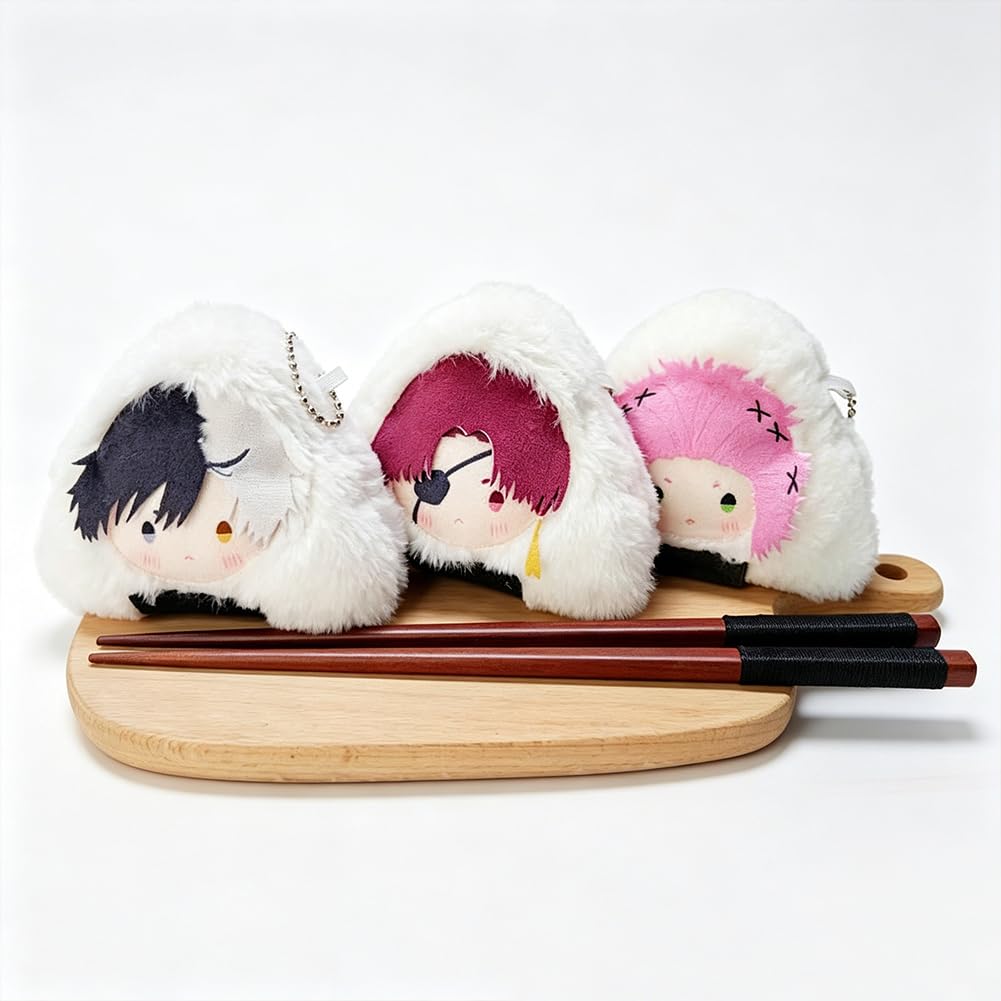 10PCS Suo Hayato Peluche Ciondolo Haruka Figura Farcito Cuscino | 10cm Anime Peloso Cuscino Triangolo Rice Ball ver. Portachiavi accessori zaino, decorazione, regali