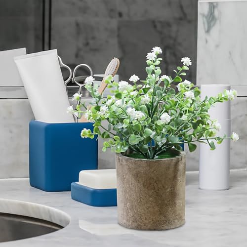 Image of Artificial White Stonepot Breath Flower Indoor Outdoor Plant Lifelike Beauty,Ideal for Home Decor, No Maintenance Required, Perfect for Weddings, Home Decor, Office, Events, and Gifts
