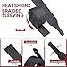 BuyUneed Heat Shrink Braided Sleeving, 2:1 Ratio Shrinkable Fabric Tubing Sleeve Abrasion Protection Cable Wire Sheath (3/4
