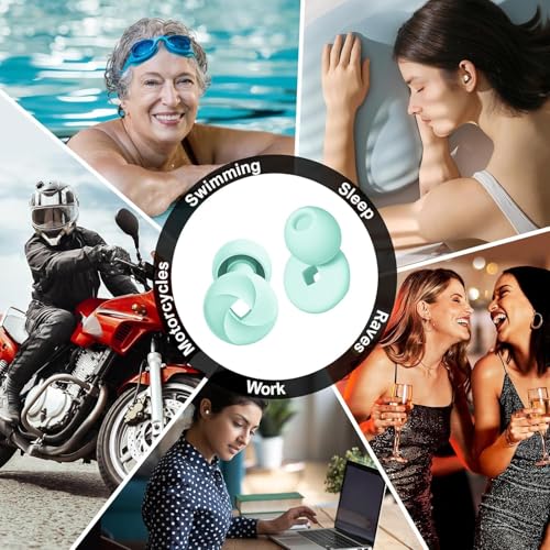 Image of Loop Earplugs for Noise Reduction High Fidelity Ear Protection for Concerts, Work, Noise Reduction, Studying, Musicians, Motorcycles, Relaxation - SNR 33 Filter Sound Blocking - Reusable Flexible Earplugs for Sleep - Travel , 4 Ear Tips in XS,S,M, L (Sea Green, One Size)