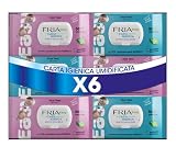 Fria Easy Carta Igienica Umidificata con Aloe Vera e Camomilla, Tessuto Gettabile nel WC, Dermatologicamente Testate, 5 Confezioni Tascabili da 12 Salviette
