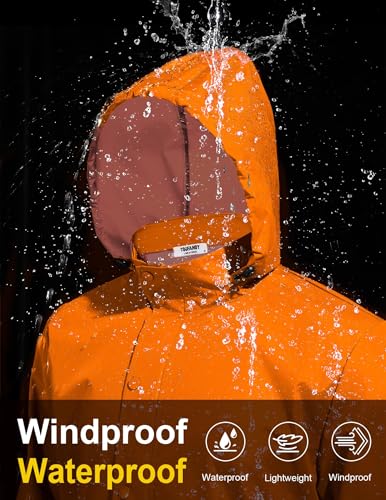 Image of COOFANDY Men's Rain Jacket Waterproof Packable Raincoat Lightweight Rain Shell Hood Travel Golf Hiking Cycling Zip Pockets