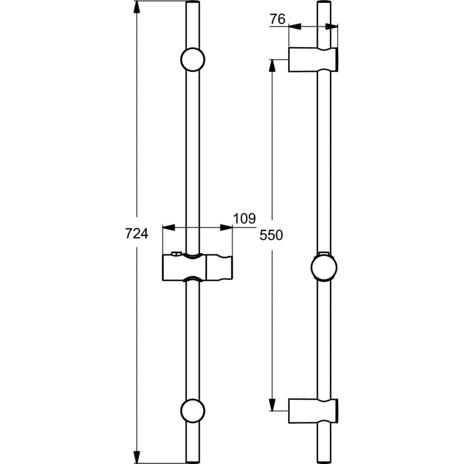 Ideal Standard B9421AA Brausestange IDEALRAIN M&S 72cm verchromt